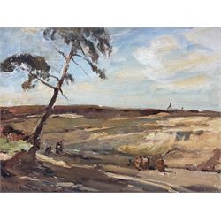 Owen Bowen (Staithes Group 1873-1967): The Quarry - Ashdown Forest, oil on canvas signed, titled later on label verso 34cm x 45cm 