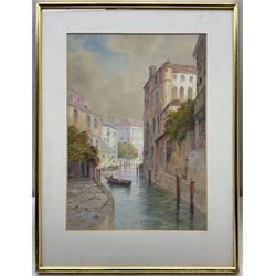 Arthur E Hayes (British 19th Century): Venetian Canals, pair gouaches signed 38cm x 26cm (2)