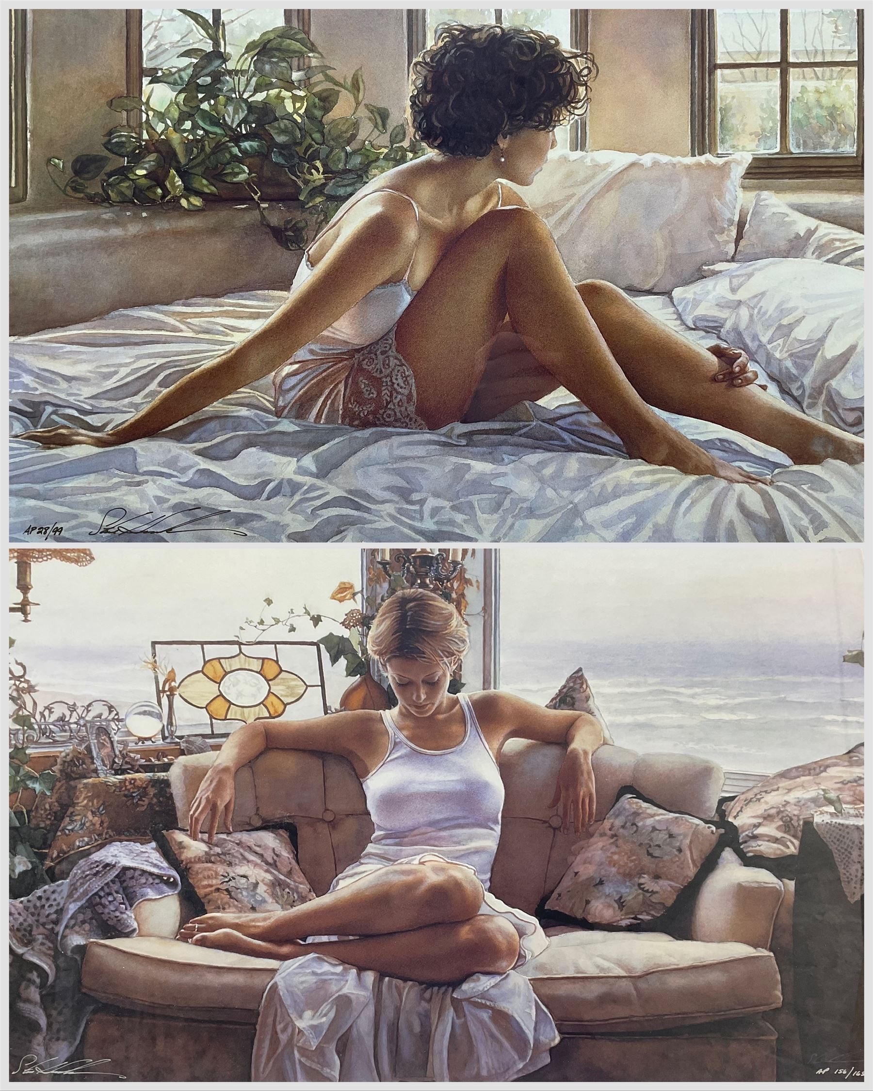 Steve Hanks (American 1949-2015): 'Southwestern Bedroom' and 'To Search Within, two artist proof lithographs signed and respectively numbered 156/165 and 28/99 max 42cm x 72cm (2)