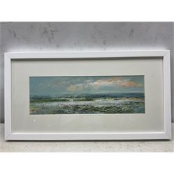 Peter Hodson (British Contemporary): Panoramic Ocean Views, three oils on board signed 12cm x 38cm (3)