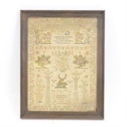 George III silk work sampler by Charlotte Barnards, 1800, finely worked with verse 'The bo...