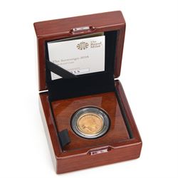 Queen Elizabeth II 2018 gold proof full sovereign coin, cased with certificate