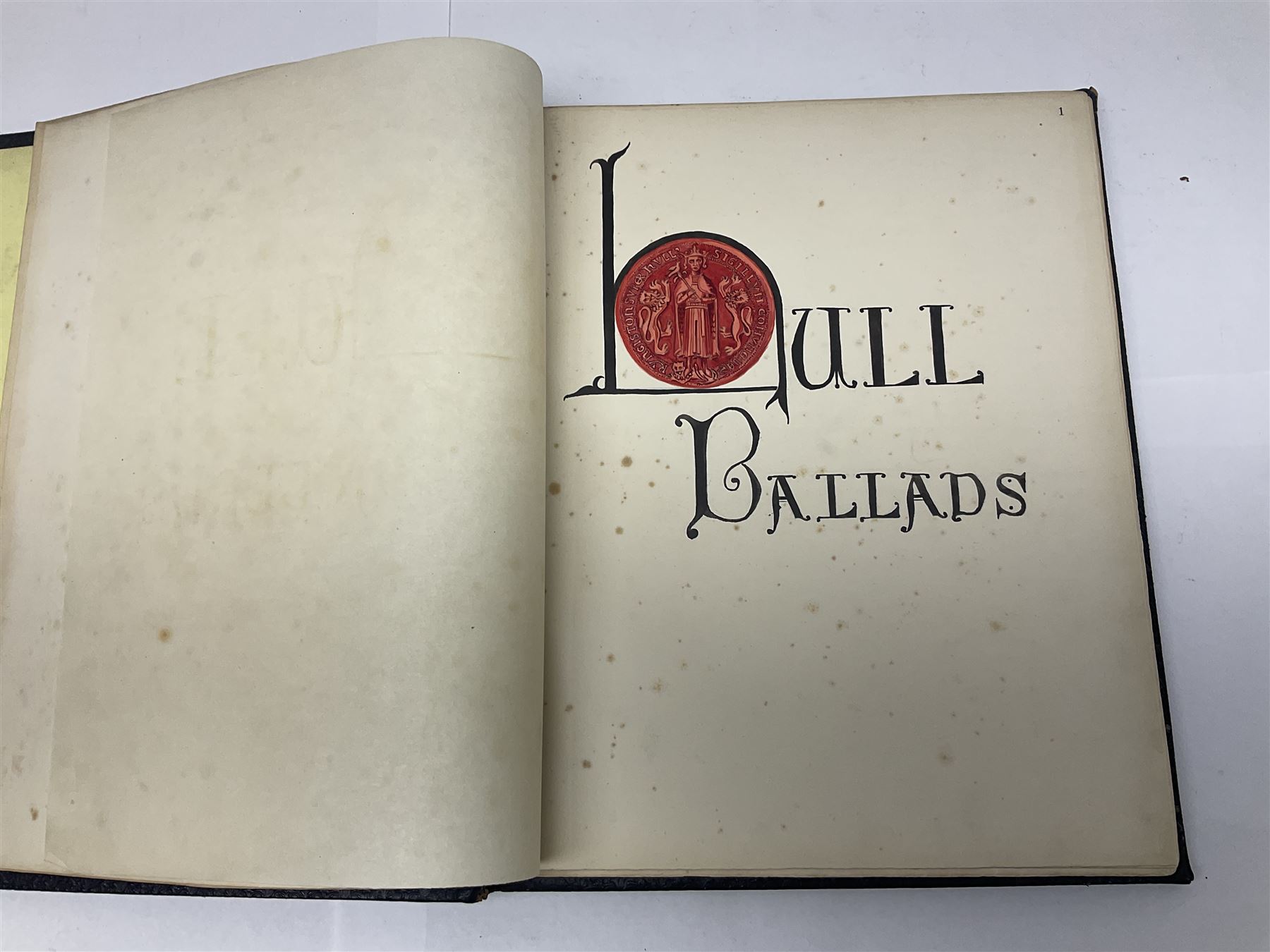 20th century illuminated hymn books, titled Hull Ballads, two volumes, hand coloured Illustrations and written text