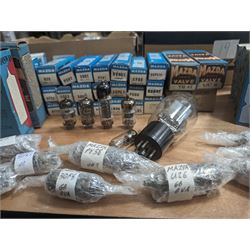 Large collection of Mazda thermionic radio valves/vacuum tubes, including boxed examples and loose bubble wrapped and identified examples