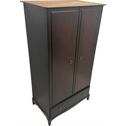 Stag Minstrel - mahogany double wardrobe fitted with single drawer 