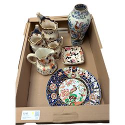 Mason's Ironstone ceramics, including Mandalay pattern jugs, vase with exotic bird decorat...