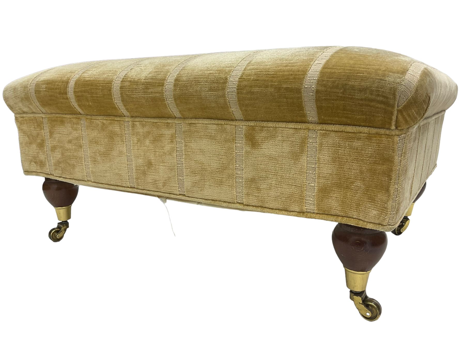 Duresta England - footstool upholstered in pale gold fabric