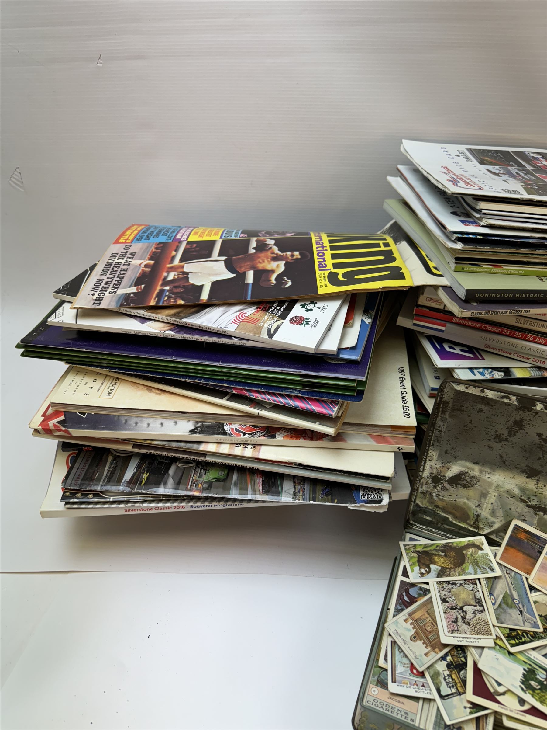 Collection of sporting programs, magazines and other ephemera, mostly football, motorsport and rugby