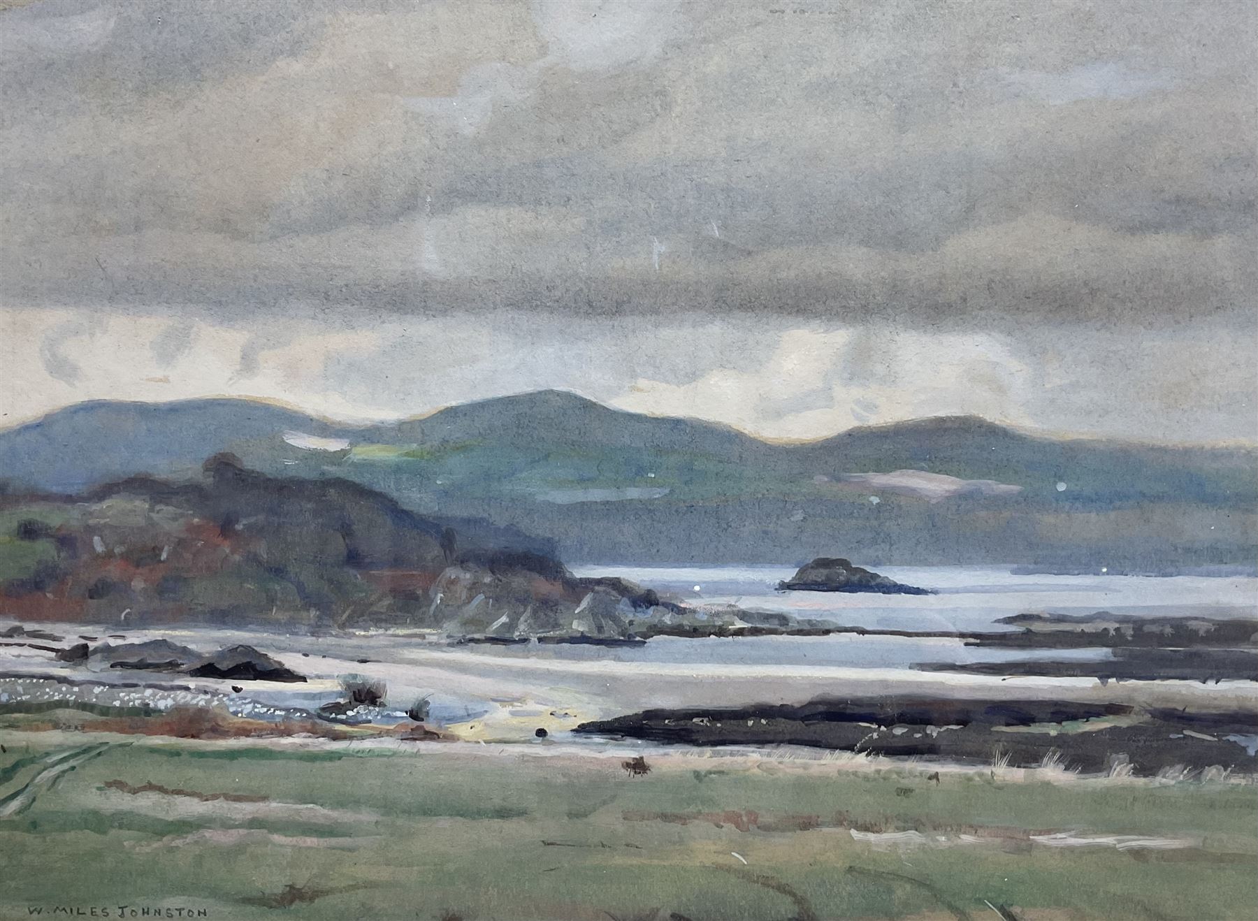 William Miles Johnston (British 1893-1974): 'Mossyard Coast - Dumfreys and Galloway near Gatehouse of Fleet', watercolour signed, titled verso 39cm x 53cm 