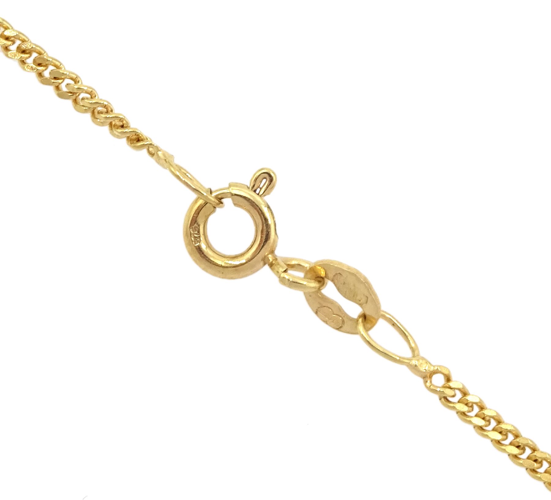 9ct gold sapphire and diamond necklace, hallmarked