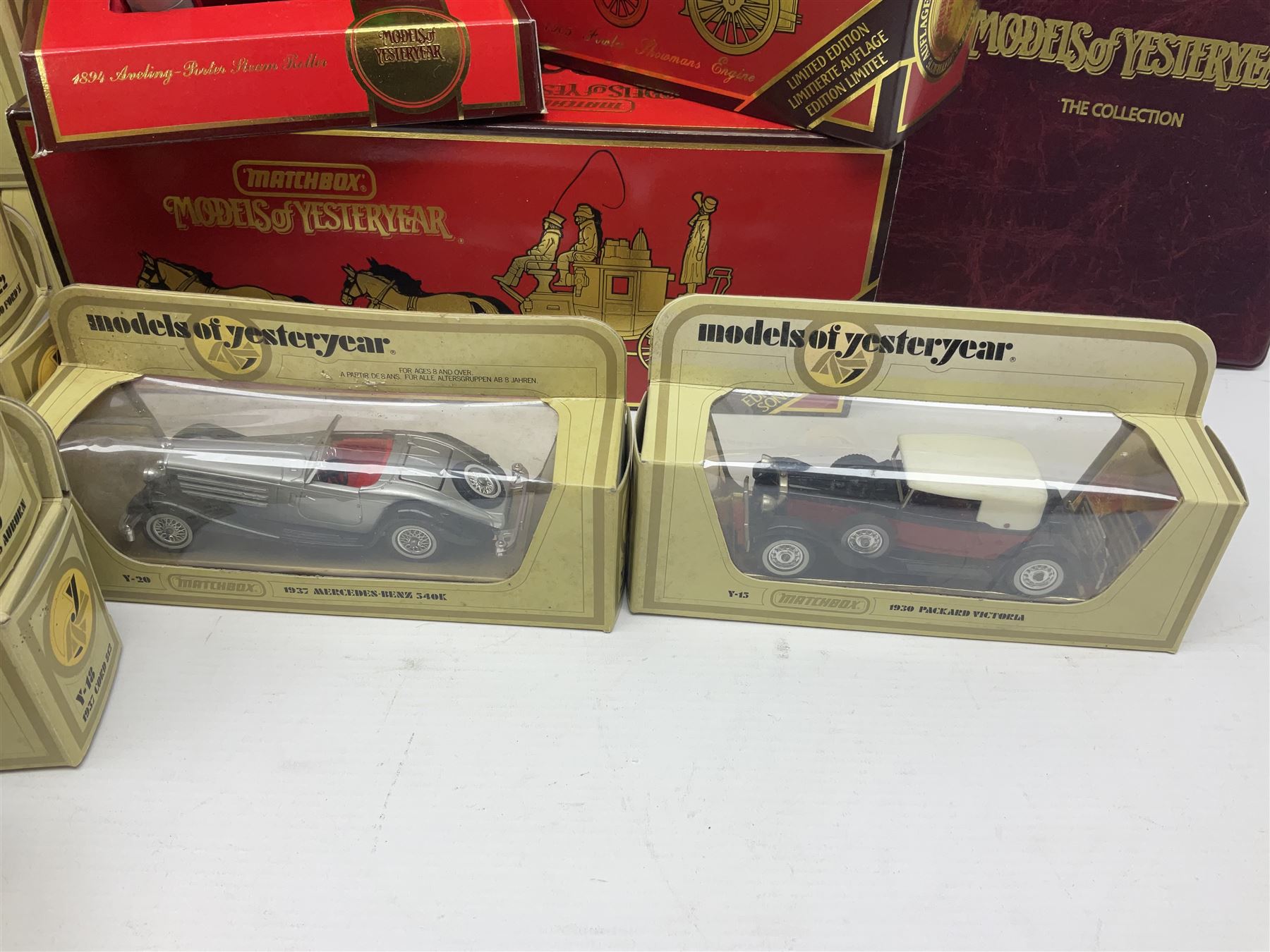 Matchbox - approximately sixty Models of Yesteryear to include special edition 1820 Passenger Coach and Horses, limited editions 1894 Aveling-Porter Steam Roller, 1829 Stephensons Rocket and 1905 Fowler Showman’s Engine; older models from the 1970s such as Y-1 1911 Model ‘T’ Ford, and a large quantity of modern models with reference materials in folder; mostly boxed 