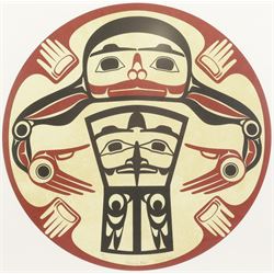 Roy Henry Vickers CM OBC (Canadian First Nations 1946-): 'Potlatch Moon', signed titled numbered 118/150 and dated 2003 in pencil, with COA verso, 45cm diameter