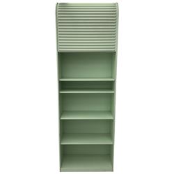 Aldo van den Nieuwelaar (1944-2010) for Pastoe - 'A'dammer' ribbed roller shutter cabinet, the interior fitted with shelves, in pale pastel mint green finish 