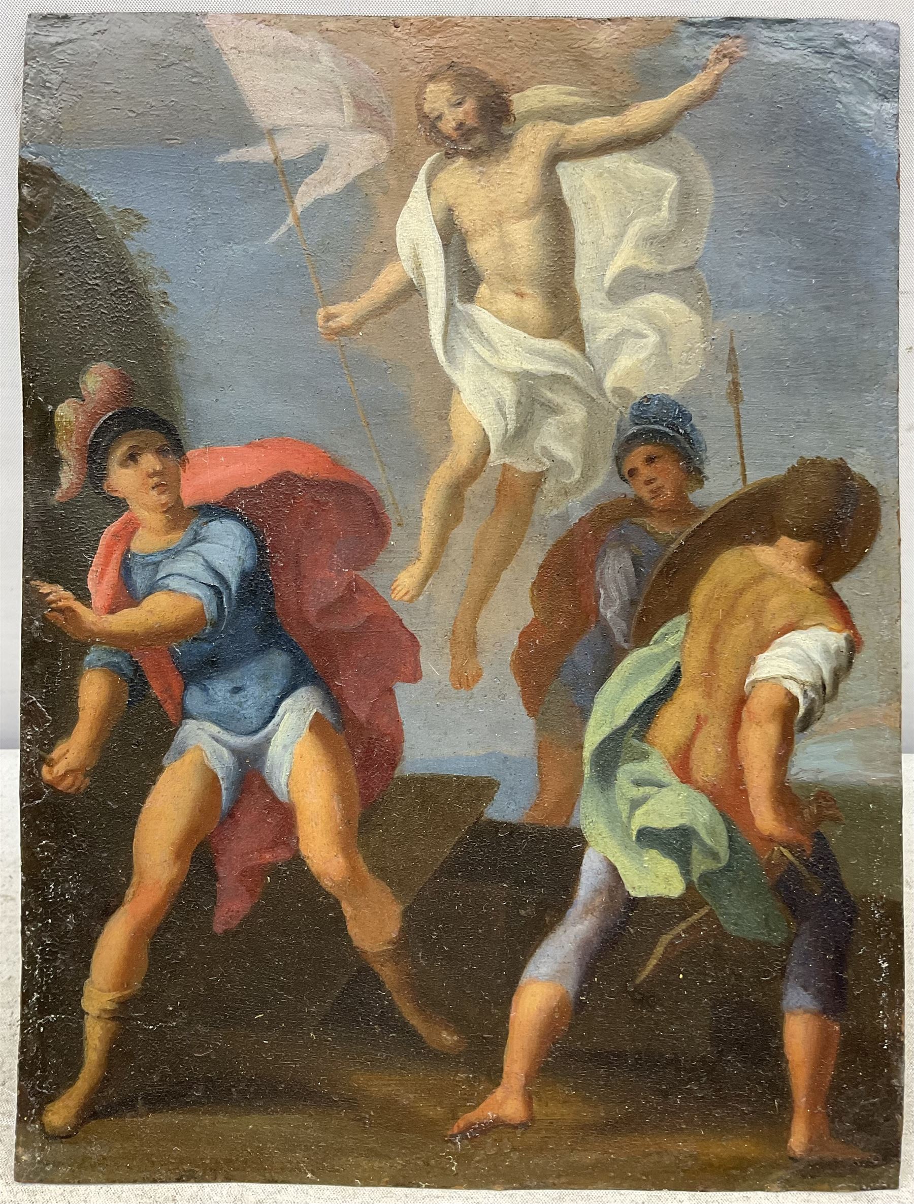 Italian School (19th century): The Transfiguration of Jesus, oil on copper unsigned 21cm x 15cm