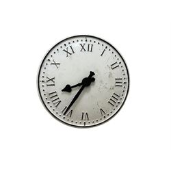 Hawkins- 230v mains operated wall clock with a 22” resin dial, Roman numerals and baton hands.