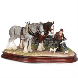 Border Fine Arts Homeward Bound, model No. B1029 by Anne Wall, on wood base, H17cm