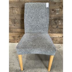 27 x chair upholstered in textured grey fabric, beech legs