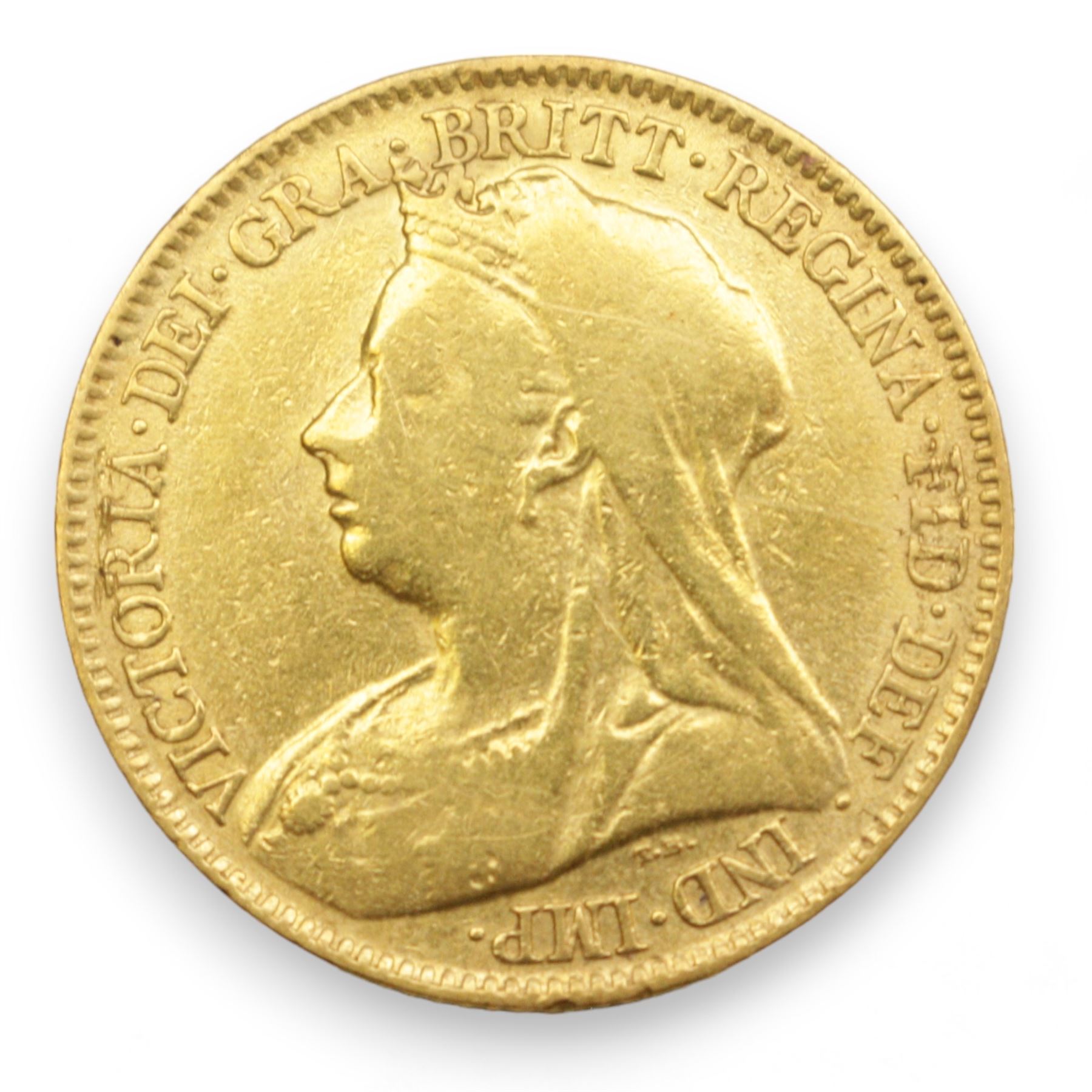 Queen Victoria 1898 gold half sovereign coin