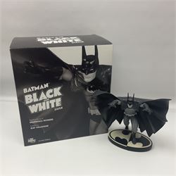 Group of five limited edition DC Direct Black and White Batman hand-painted cold-cast porcelain statues in original boxes, with two similar examples from DC Collectibles 