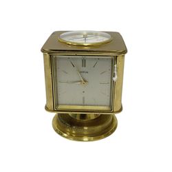 20th century-Angelus clock and weather station combined, in a satin gilt case with an 8-da...