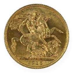 King George V 1915 gold full sovereign coin