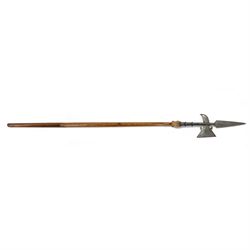 Halberd, with steel end and wooden shaft, L256cm