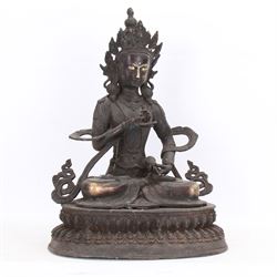 Tibetan bronzed figure of a seated Tara, H44cm