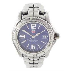 Tag Heuer gentleman's stainless steel quartz wristwatch, Ref. WT1211, blue dial with baton...