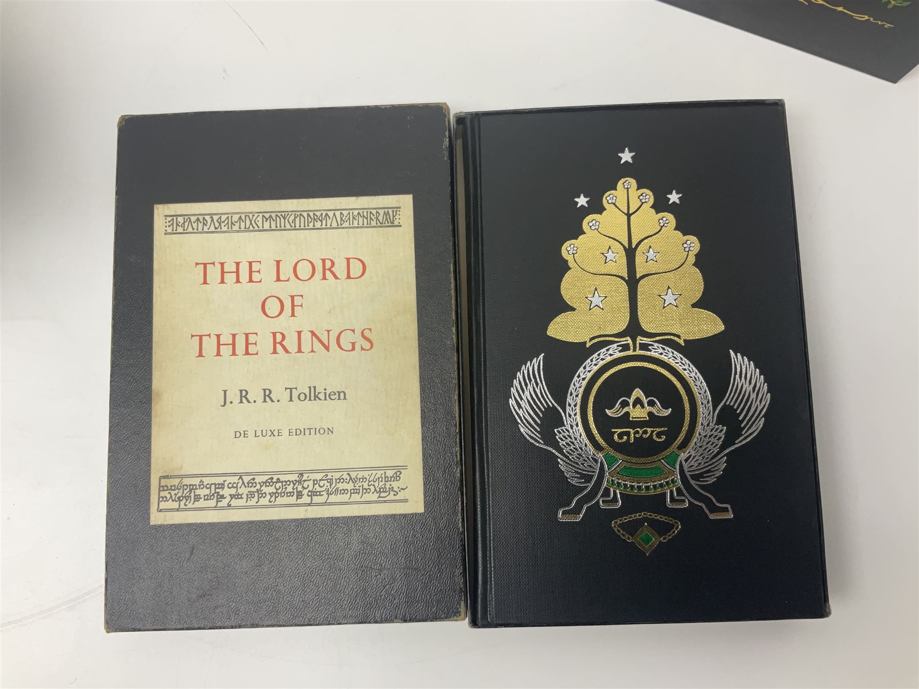 J.R.R. Tolkien ‘The Lord of the Rings’ Deluxe Edition seventh impression and ‘Poems and Stories’ pub. George Allen and Unwin 1979 and 1980 respectively, with Sideshow Weta FX ‘The Lord of the Rings The Return of the King’ limited edition 1/4 scale Helm of a Battle Troll in original box no. 613/2500, and other books and ephemera of related interest 