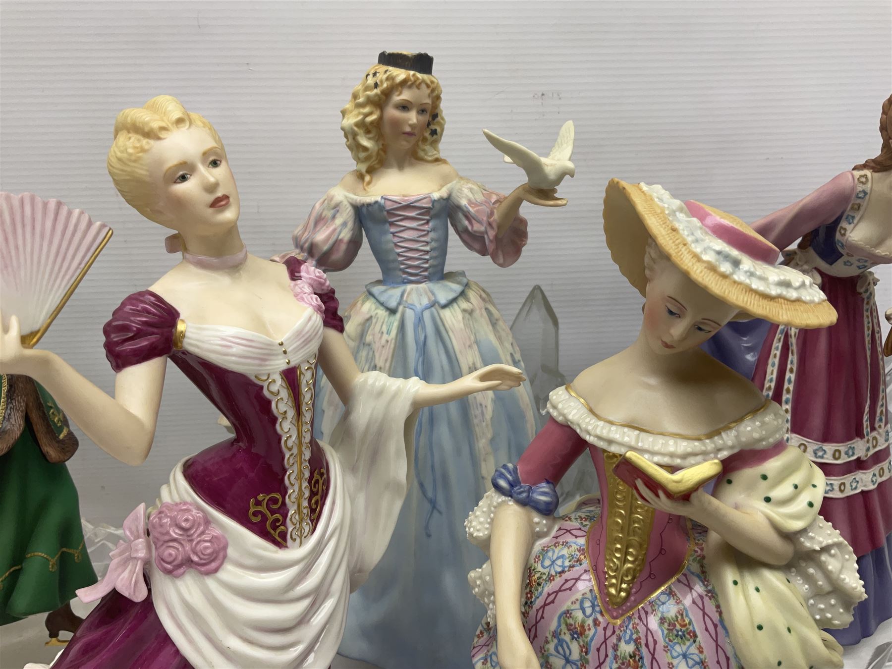 Eight Franklin Mint figures, including Sleeping Beauty, Vienna Waltz, Princess of Glass Mountain, Princess of the Ice Palace etc 