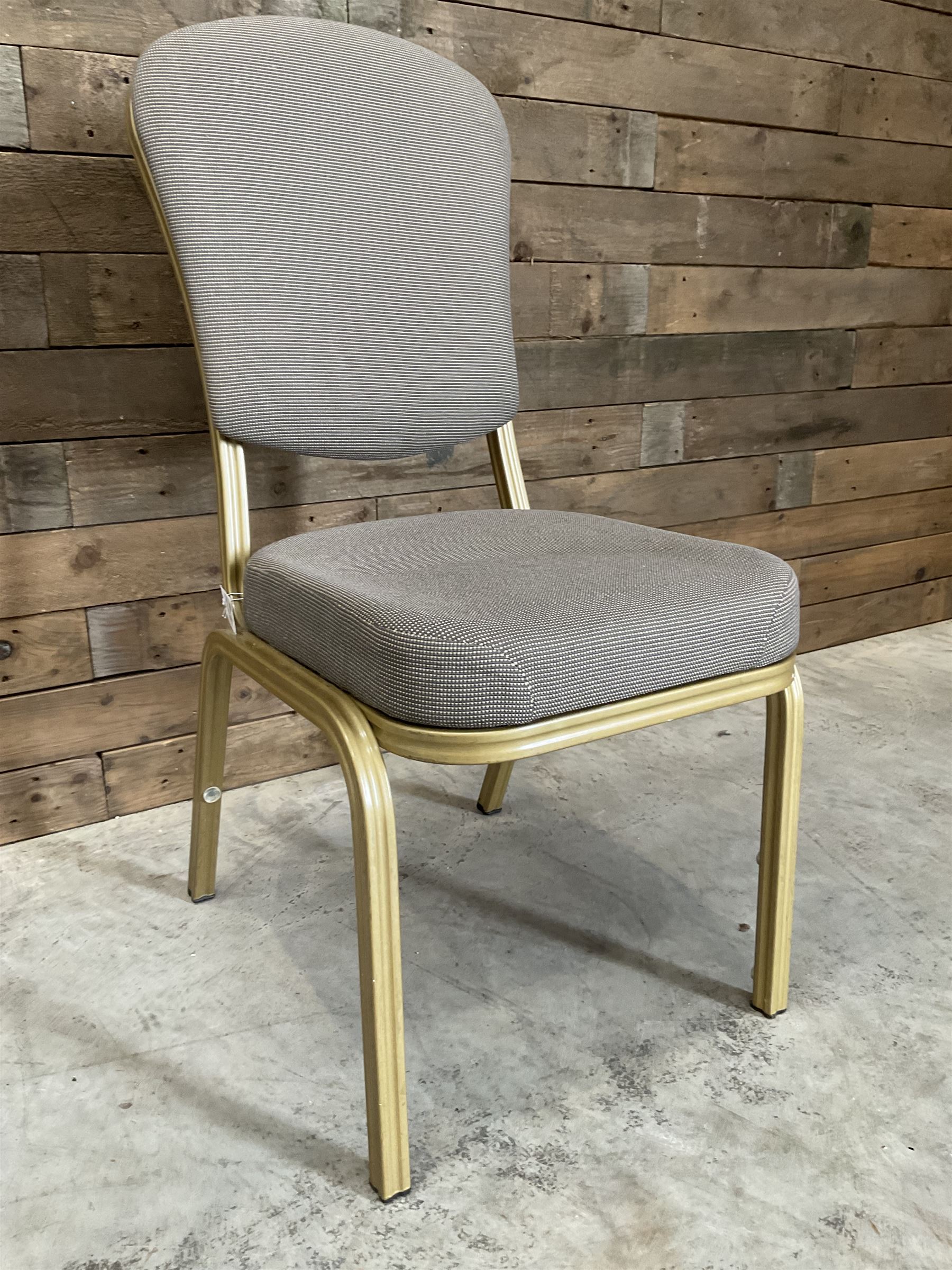 40 x Conference banquet chair, gold metal frame, upholstered seat and back