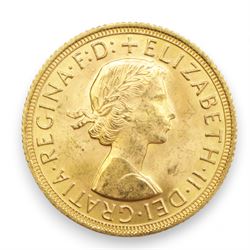 Queen Elizabeth II 1959 gold full sovereign coin