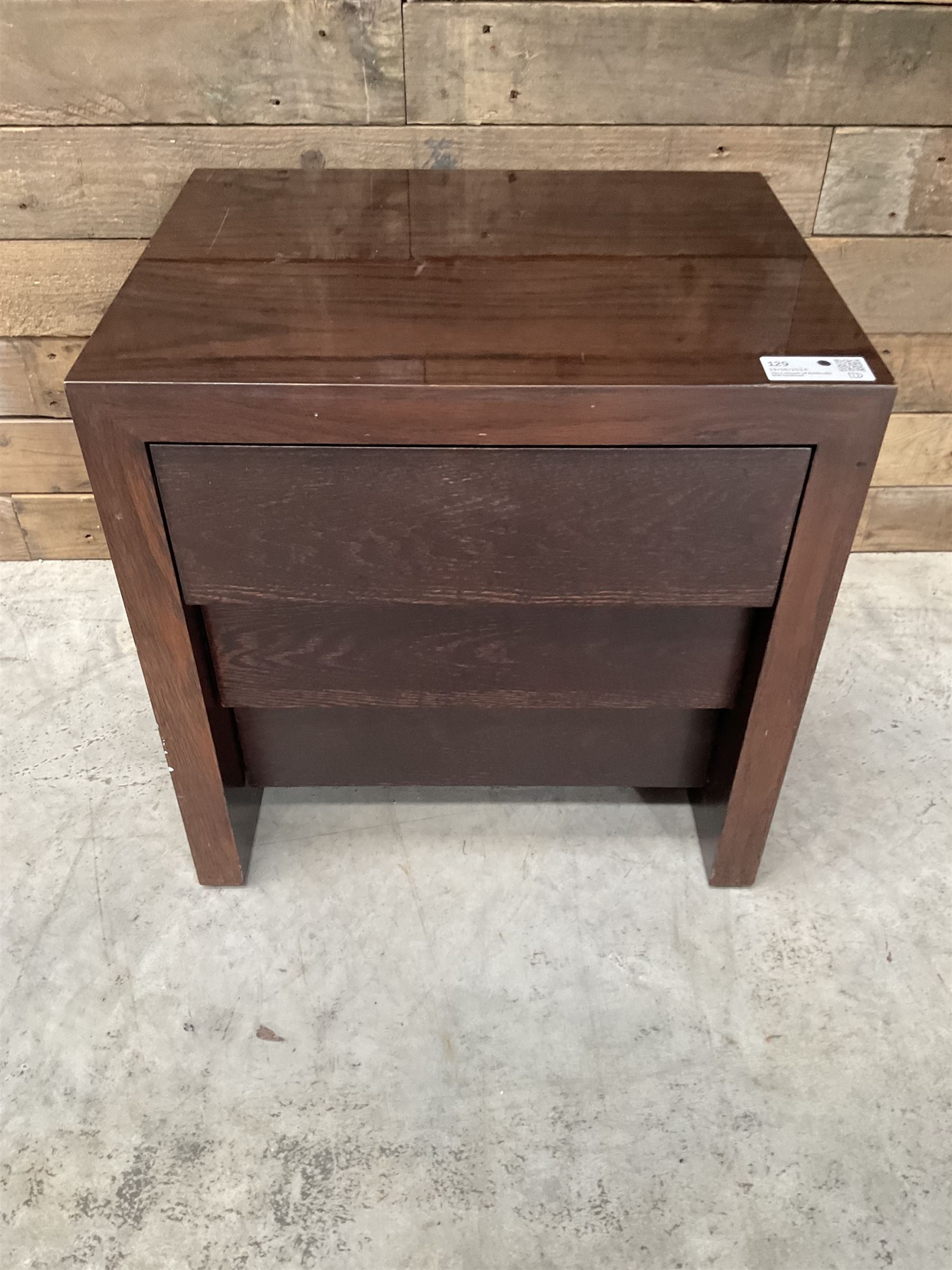 5 x rosewood bedside chests, fitted with thee tiered soft-close drawers