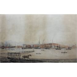 English School (19th century): 'View of Middlesbrough from Haverton Hill - Showing Site of...