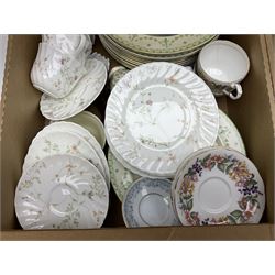 Collection of tea and dinnerwares to include Wedgwood Campion, etc in five boxes 