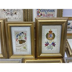 Collection of approximately thirty WWI period embroidered silk greetings cards and post cards,  mostly military examples, including 'Right is Might', 'Remember Me!', 'Greetings from your soldier boy', etc