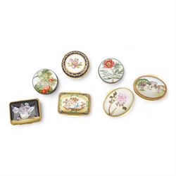 Seven Halcyon Days enamel boxes including 'The Tercentenary of Rotten Row 1690-1990', Sevr...