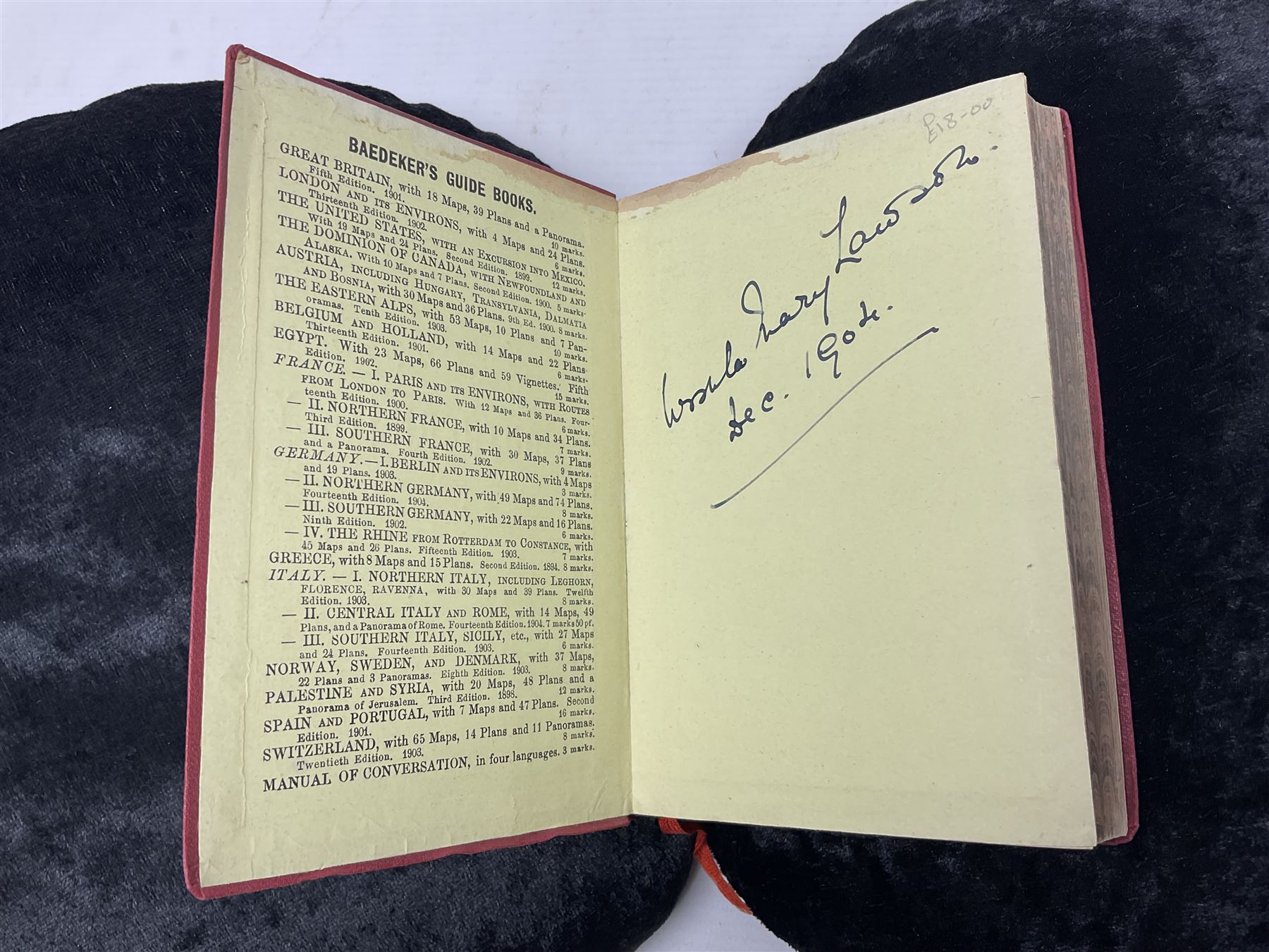 Collection of travel books, including Baedekers Belgien und Holland, Muirhead's Southern France, The Queen Travel Book 1929-30 