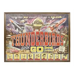 Thunderbirds Are Go Film Poster, 1980s reproduction of this classic 1966 movie poster, framed H73cm, L97cm