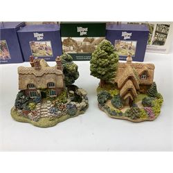 Twelve Lilliput Lane models to include The 1994 Anniversary Cottage Watermeadows, Collector's Club Woodman's Treat, Castle Hill, Huddersfield, Symbol of Membership Kiln Cottage etc, all boxed, eight with deeds