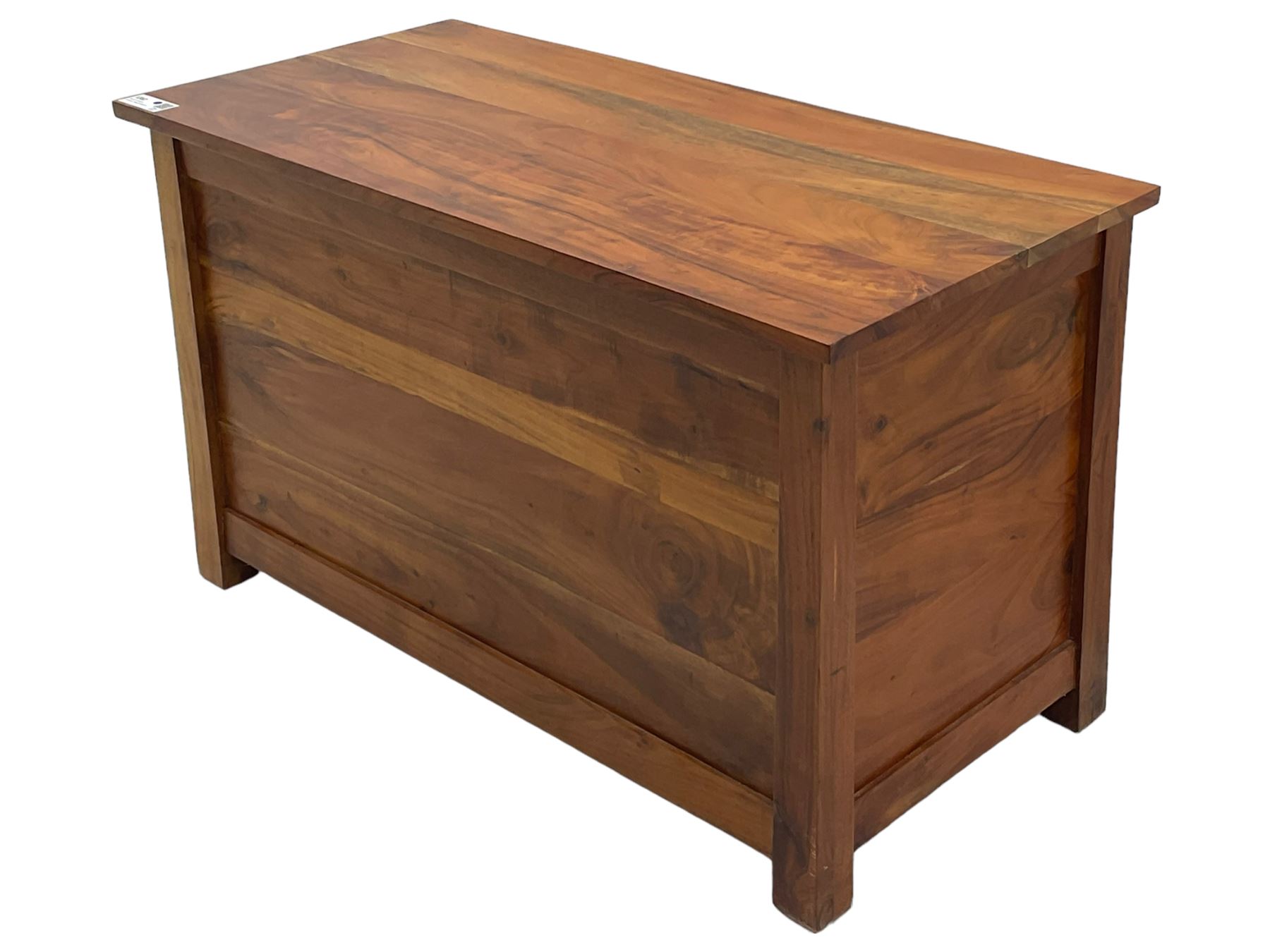 Hardwood blanket box, enclosed by hinged lid