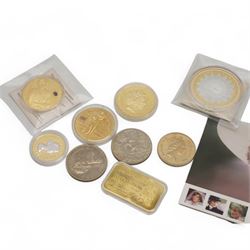 Commemorative coins, fantasy coinage and miscellaneous items, including commemorative crowns, commemorative fifty pence pieces, part sets etc 