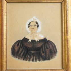 English School (19th century): Portrait of 'Mrs James - Aged 74' and 'Mrs Barratt (Wife of John Barratt of Wintringham)', pair of miniature watercolours inscribed verso 11cm x 9cm (2)