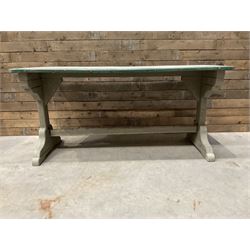 Early 20th century painted wood and enamel Military folding campaign table