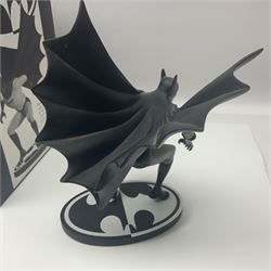 Group of five limited edition DC Direct Black and White Batman hand-painted cold-cast porcelain statues in original boxes, with two similar examples from DC Collectibles 