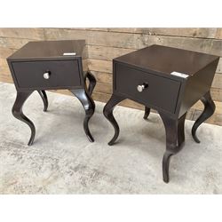 Pair of rosewood finish bedside chests