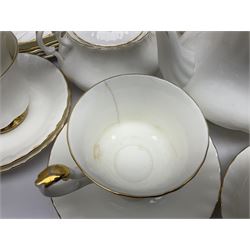 Royal Albert Val D'or pattern tea service for six, comprising teapot, milk jug, sucrier, six teacups and saucers, tea plates, side plates, dessert plates, etc (33)