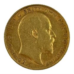 King Edward VII 1909 gold half sovereign coin