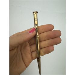 9ct gold 'The Mascot' propelling pencil, hallmarked