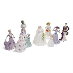 Four Coalport figures comprising Diana Princess of Wales ltd.ed no. 12194/12500, boxed, tw...